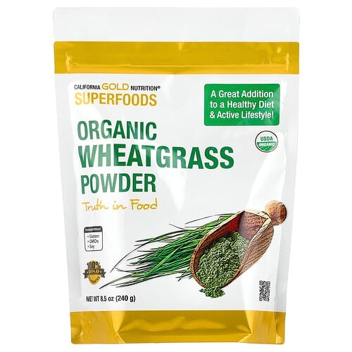 California Gold Nutrition Superfoods Organic Wheat Grass Powder 8 5 Oz 240 G product image