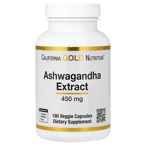 California Gold Nutrition Ashwagandha 450 Mg 180 Veggie Capsules product image