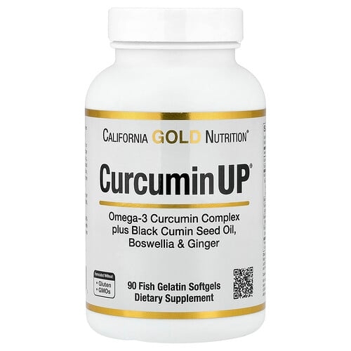 California Gold Nutrition Curcuminup With Omega 3 Curcumin Complex Black Cumin Seed Oil Boswellia And Ginger 90 Fish Gelatin Softgels product image