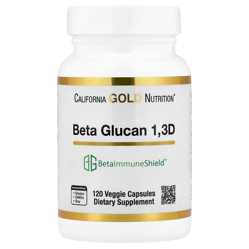 California Gold Nutrition Beta Glucan From Algae 1 3d 120 Veggie Capsules 125 Mg Per Capsule product image