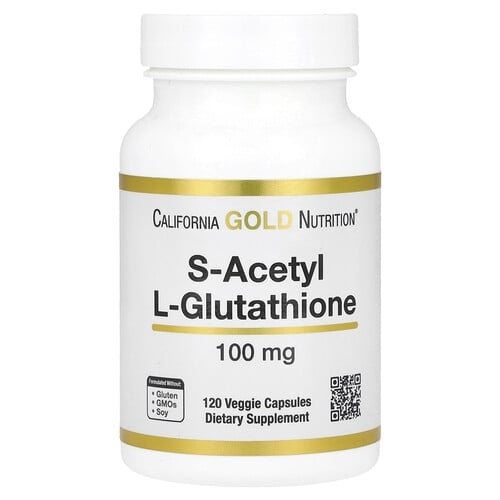 California Gold Nutrition S Acetyl L Glutathione 100 Mg 120 Veggie Capsules product image