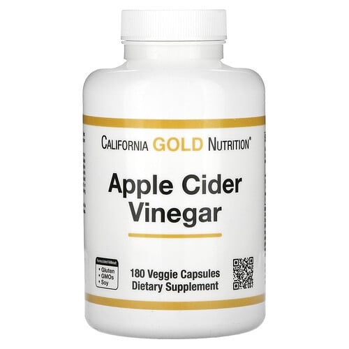 California Gold Nutrition Apple Cider Vinegar 180 Veggie Capsules 450 Mg Per Capsule product image