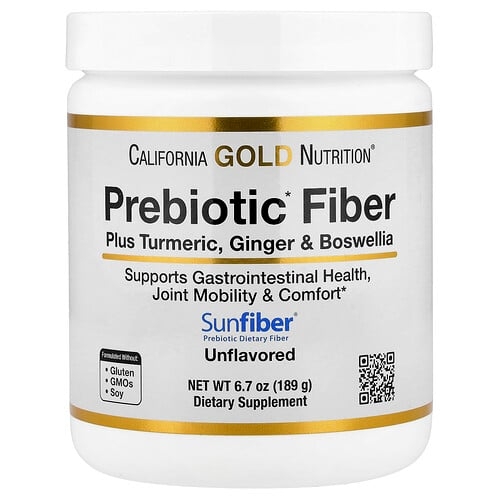 California Gold Nutrition Prebiotic Fiber Plus Turmeric Extract Organic Ginger Extract And Boswellia Extract 6 7 Oz 189 G product image