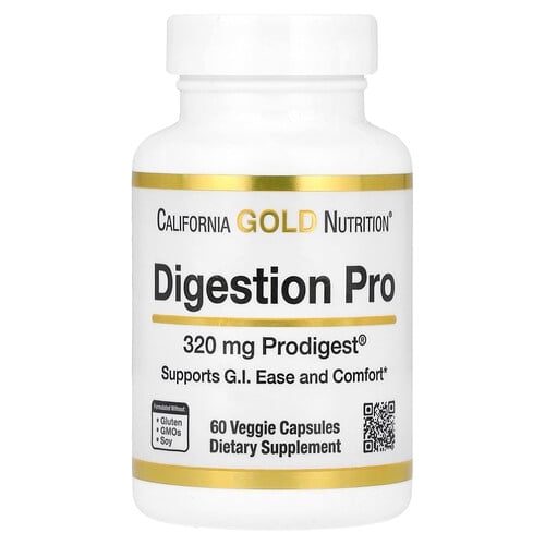 California Gold Nutrition Digestion Pro With Prodigest Botanical Digestive Blend Of Artichoke And Ginger Extracts 320 Mg 60 Veggie Capsules product image