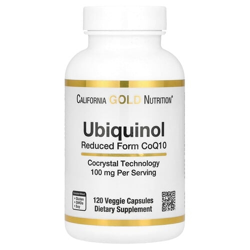California Gold Nutrition Ubiquinol Reduced Form Coq10 100 Mg 120 Veggie Capsules product image