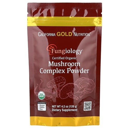 California Gold Nutrition Certified Organic Mushroom Complex Powder 4 2 Oz 120 G product image