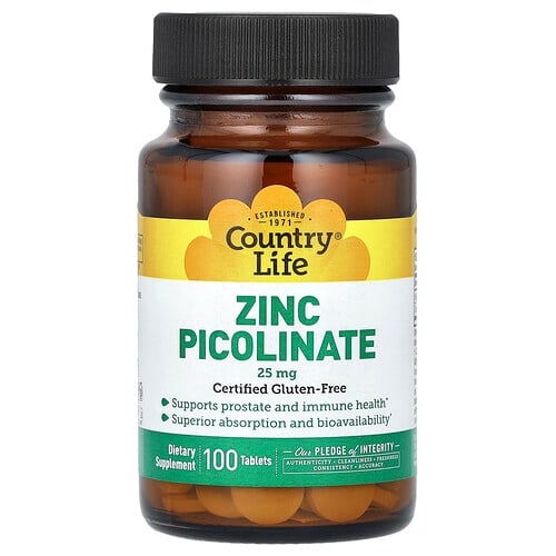 Country Life Zinc Picolinate 25 Mg 100 Tablets product image