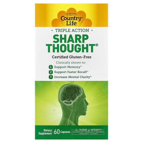 Country Life Sharp Thought Triple Action 60 Capsules product image