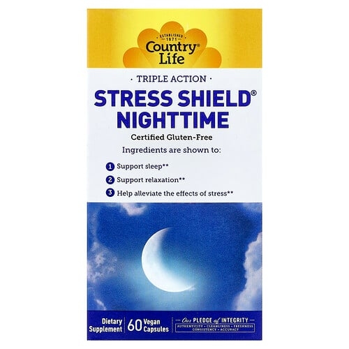 Country Life Stress Shield Nighttime Triple Action 60 Vegan Capsules product image