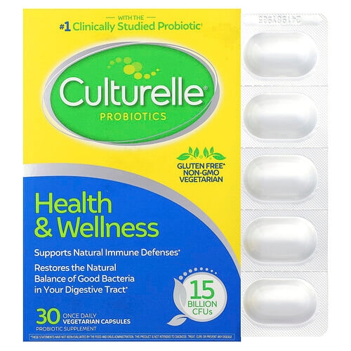 Culturelle Probiotics Health Wellness 50 Mg 15 Billion Cfus 30 Vegetarian Capsules product image