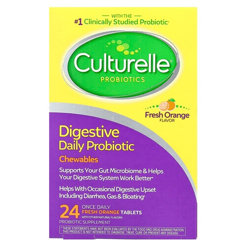 Culturelle Digestive Daily Probiotic Chewables Fresh Orange 24 Once Daily Tablets 53 Mg Per Tablet product image