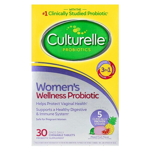 Culturelle Probiotics Women S Wellness Probiotic Mixed Fruit 30 Chewable Tablets product image