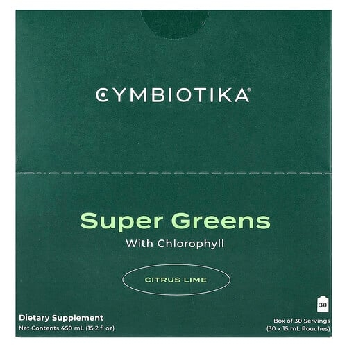 Cymbiotika Super Greens With Chlorophyll Citrus Lime 30 Pouches 15 Ml Each product image