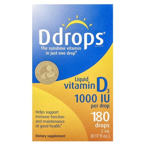 Ddrops Liquid Vitamin D3 1000 Iu 0 17 Fl Oz 5 Ml product image