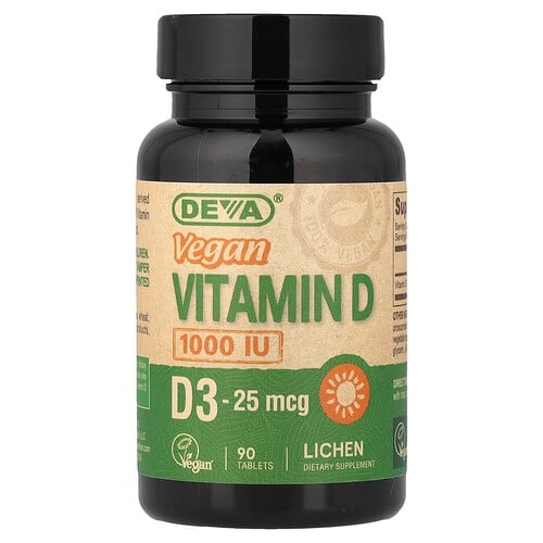 Deva Vegan Vitamin D3 25 Mcg 1 000 Iu 90 Tablets product image