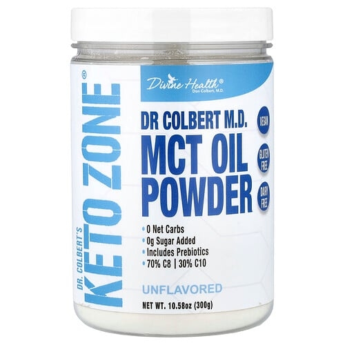 Divine Health Dr Colbert S Keto Zone Mct Oil Powder Unflavored 10 58 Oz 300 G product image