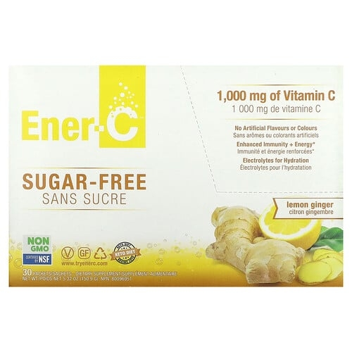 Ener C Vitamin C Drink Mix Sugar Free Lemon Ginger 1 000 Mg 30 Packets product image