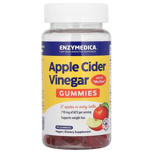 Enzymedica Apple Cider Vinegar Gummies With The Mother 74 Gummies product image