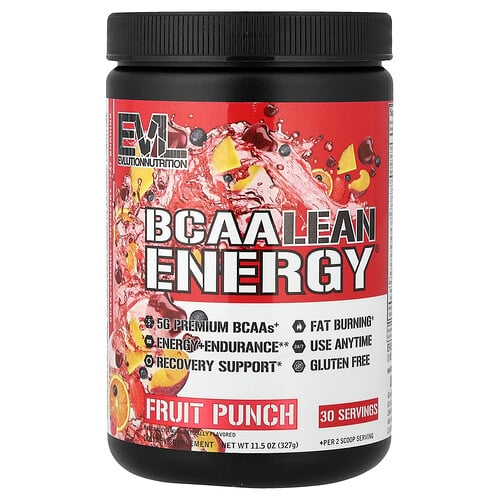Evlution Nutrition Bcaa Lean Energy Fruit Punch 11 5 Oz 327 G product image