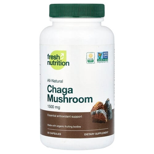 Fresh Nutrition Chaga Mushroom 90 Capsules 500 Mg Per Capsule product image