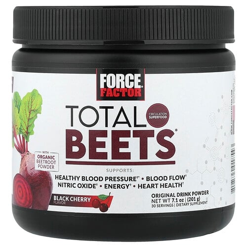 Force Factor Total Beets Original Drink Powder Black Cherry 7 1 Oz 201 G product image
