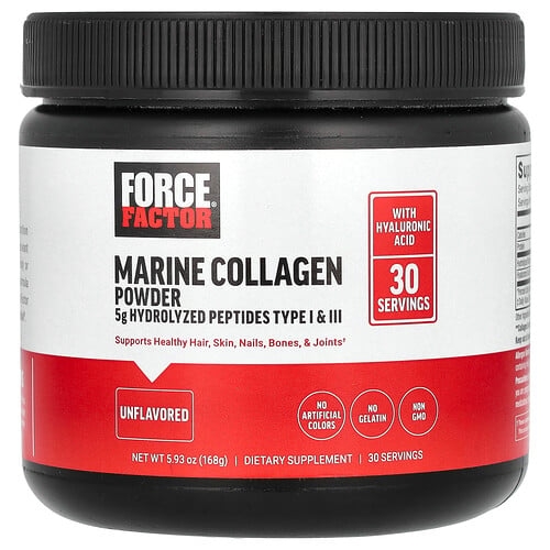 Force Factor Marine Collagen Powder Unflavored 5 93 Oz 168 G product image