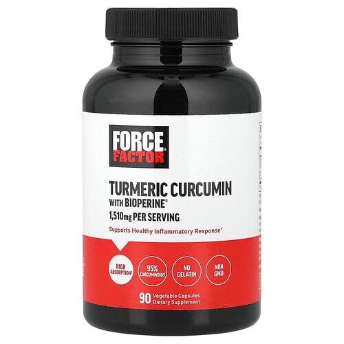Force Factor Turmeric Curcumin With Bioperine 90 Vegetable Capsules product image