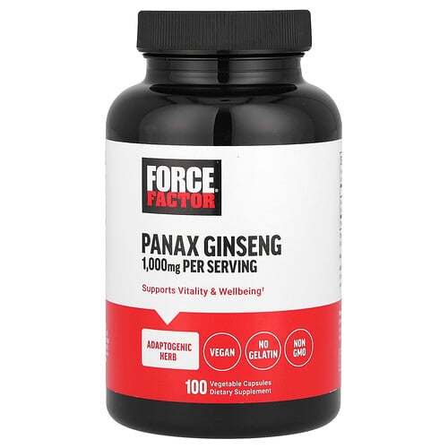 Force Factor Panax Ginseng 100 Vegetable Capsules 500 Mg Per Capsule product image