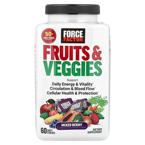 Force Factor Fruits Veggies Mixed Berry 60 Soft Chews product image