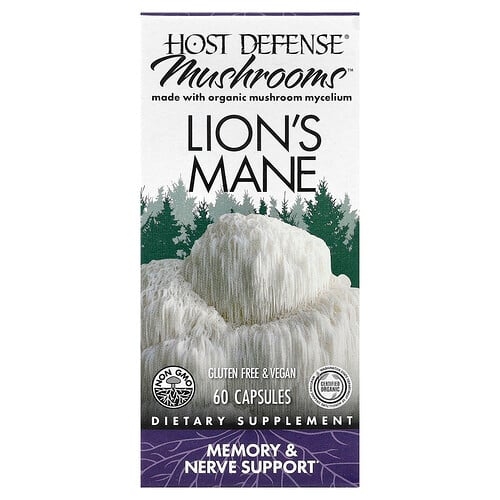 Host Defense Mushrooms Lion S Mane 60 Capsules 0 5 G Per Capsule product image
