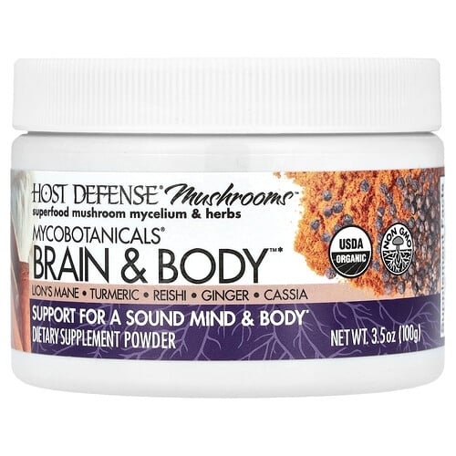 Host Defense Mushrooms Mycobotanicals Brain Body Powder 3 5 Oz 100 G product image