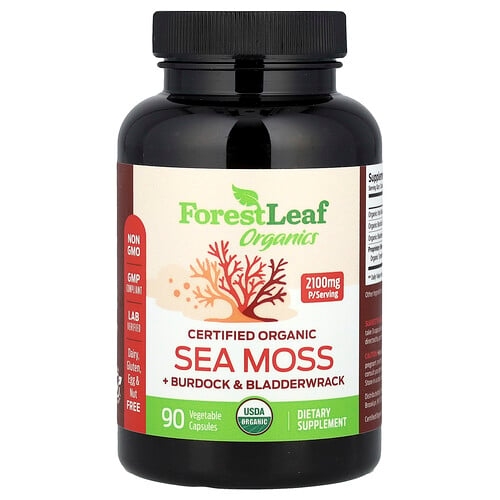 Forest Leaf Certified Organic Sea Moss Burdock Bladderwrack 90 Vegetable Capsules product image