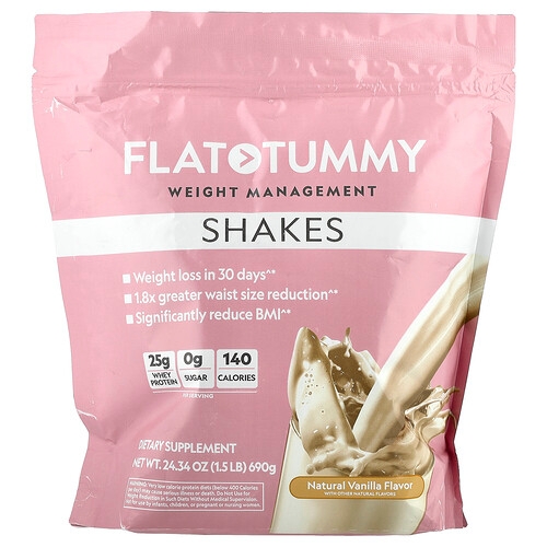 Flat Tummy Shakes Natural Vanilla 1 5 Lb 690 G product image