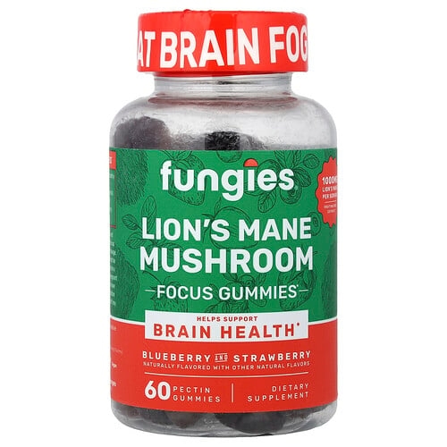 Fungies Lion S Mane Mushroom Focus Gummies Blueberry And Strawberry 60 Pectin Gummies product image
