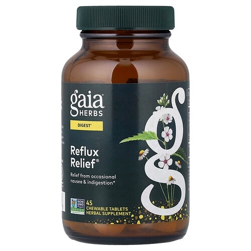 Gaia Herbs Reflux Relief 45 Chewable Tablets product image