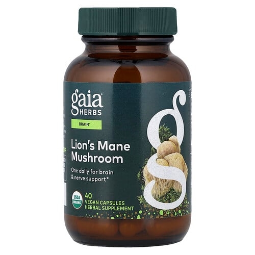 Gaia Herbs Lion S Mane Mushroom 40 Vegan Capsules product image