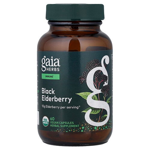 Gaia Herbs Black Elderberry 60 Vegan Capsules product image