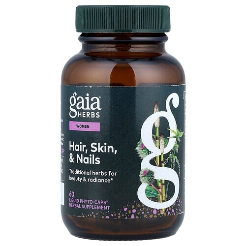 Gaia Herbs Women Hair Skin Nails 60 Liquid Phyto Caps product image