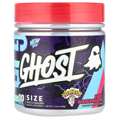 Ghost Size Muscle Builder Warheads Sour Watermelon 14 3 Oz 405 G product image