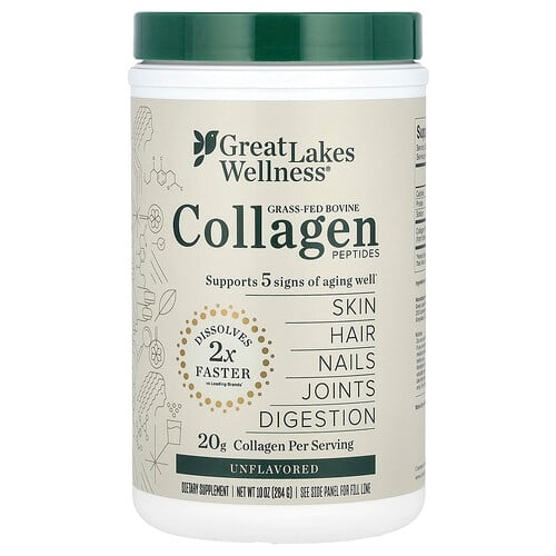 Great Lakes Wellness Grass Fed Bovine Collagen Peptides Unflavored 10 Oz 284 G product image