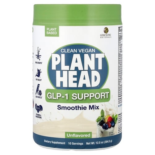 Genceutic Naturals Clean Vegan Plant Head Glp 1 Support Smoothie Mix Unflavored 12 5 Oz 354 5 G product image