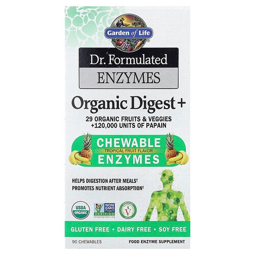 Garden Of Life Dr Formulated Enzymes Organic Digest Tropical Fruit 90 Chewables product image