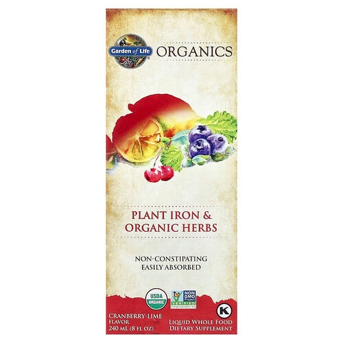 Garden Of Life Organics Plant Iron Organic Herbs Cranberry Lime 8 Fl Oz 240 Ml product image