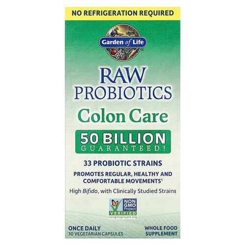 Garden Of Life Raw Probiotics Colon Care Shelf Stable 30 Vegetarian Capsules product image