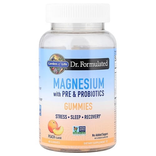 Garden Of Life Magnesium With Pre Probiotics Gummies Peach 60 Gummies product image