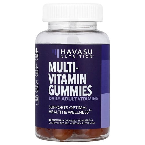Havasu Nutrition Multivitamin Gummies Orange Strawberry Cherry 60 Gummies product image