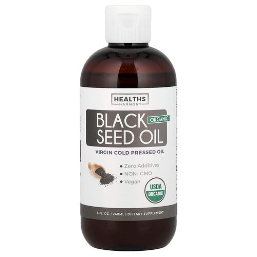 Healths Harmony Organic Black Seed Oil 8 Fl Oz 240 Ml product image