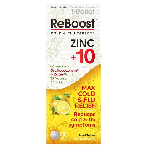 Medinatura T Relief Reboost Zinc 10 Max Cold Flu Relief 60 Tablets product image