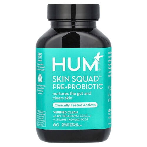 Hum Nutrition Skin Squad Pre Probiotic 60 Vegan Capsules product image