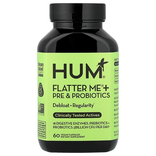 Hum Nutrition Flatter Me Pre Probiotics 60 Vegan Capsules product image